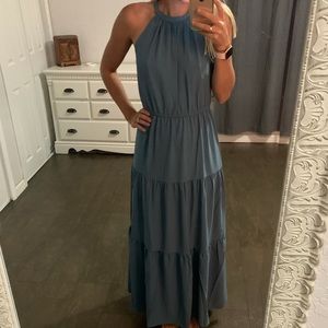 LOFT Blue Tiered Maxi